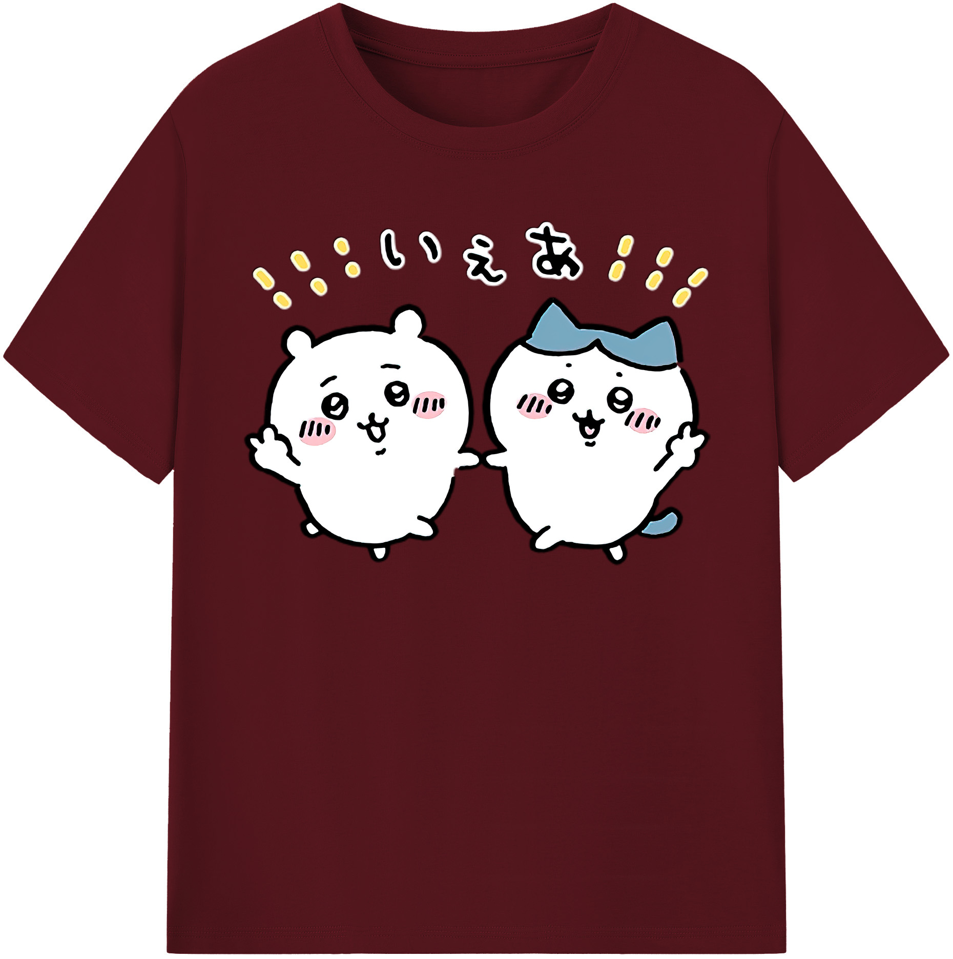 （画像用） ちいかわ ハチワレ Chii-kawa hachiware 綿100％半袖Tシャツ（フロントプリント）